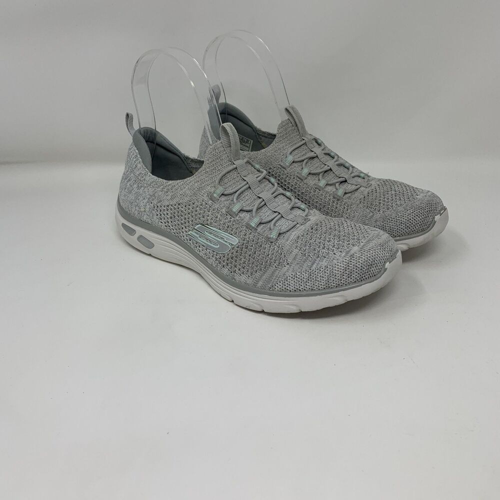 Skechers GOwalk Shoes Womens Size 8 Gray Mesh Slip On Walking Sneakers Comfort